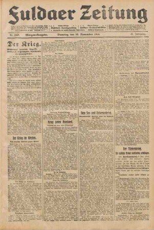 Ausgabe vom Dienstag, den 10. November 1914.