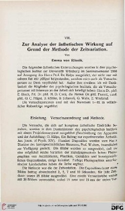 Zur Analyse der ästhetischen Wirkung auf Grund der Methode der Zeitvariation, [1]