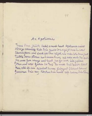 An Apollonia : [SW III: H6]; [SW III, S. 39/126]