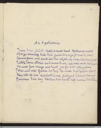 An Apollonia : [SW III: H6]; [SW III, S. 39/126]