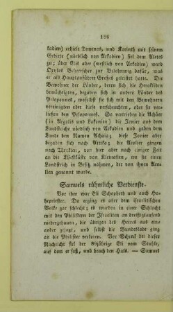 Samuels rühmliche Verdienste