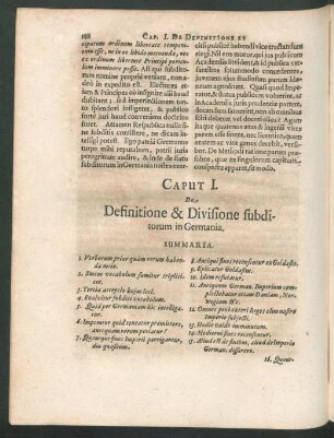 Caput I. De Definitione & Divisione subditorum in Germania.