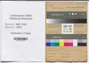 Entnazifizierung Frieda Hartmann , geb. 25.08.1919 (Schneiderin)