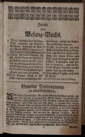 Inhalt Des Gesang-Buchs.