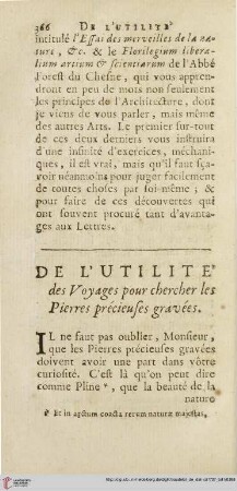 De l’utilité des Voyages pour chercher les Pierres précieuses gravées