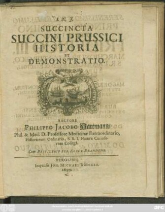 Succincta Succini Prussici Historia Et Demonstratio