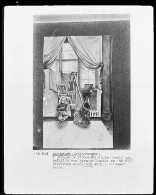 Adolph und Mathilde von Harnier mit ihrem Spielzeug