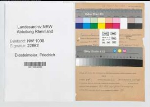 Entnazifizierung Friedrich Diestelmeier, geb. 24.01.1898 (Zollsekretaer)