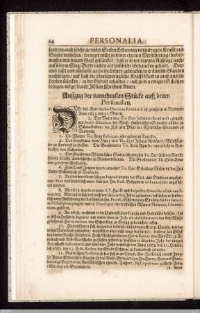 Personalia von Josias Sebastian Reinhard