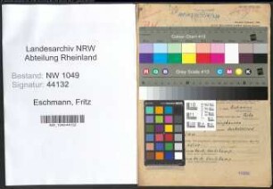Entnazifizierung Fritz Eschmann , geb. 07.06.1909 (Werkmeister)