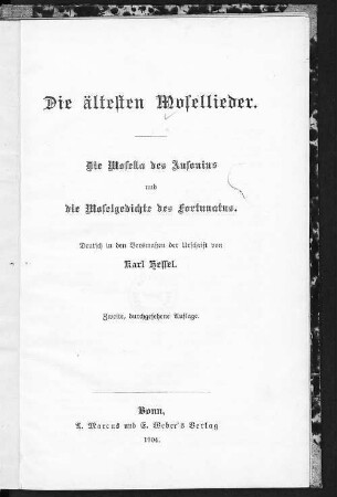 Die ältesten Mosellieder