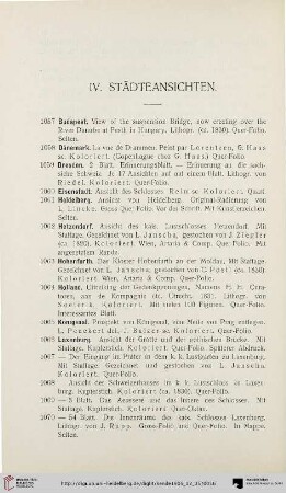 IV. Städteansichten (Nr. 1057-1094)