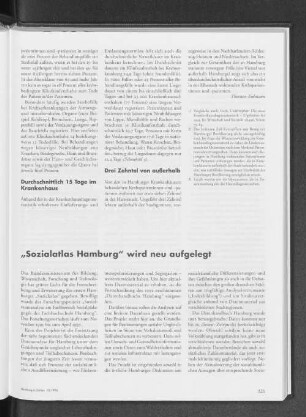 "Sozialatlas Hamburg" wird neu aufgelegt