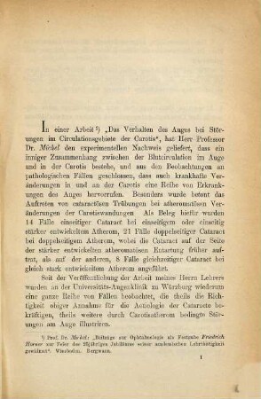 Beiträge zur Erkrankung des Auges bei Carotisatherom