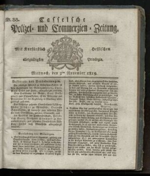 Nr. 88, Mittwoch, den 3ten November 1819