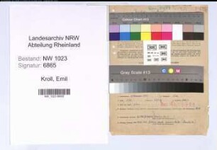 Entnazifizierung Emil Kroll , geb. 01.11.1905 (Werkmeister)