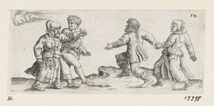 Zwei tanzende Bauernpaare, aus: "Bauernfest"