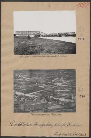 Zerstörte Eisenbahnbrücke über die Aa bei Mitau