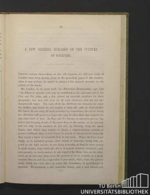 A few general remarks on the culture of conifers.