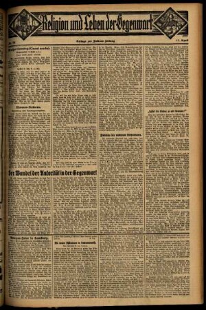 Dritte Ausgabe vom Sonntag, den 12. April 1931.