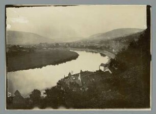 Am Main bei Miltenberg : Miltenberg, Stadtansicht vom linken Mainufer nach Nordosten