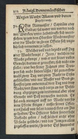 Wegen Wacht/ Allarm und deren Zugehörung