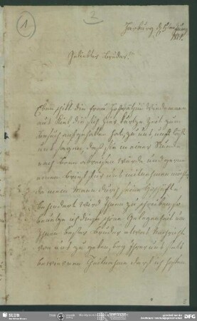 Eigenh. Brief von Charlotte Schlegel an August Wilhelm von Schlegel, Harburg, 05.06.1819
