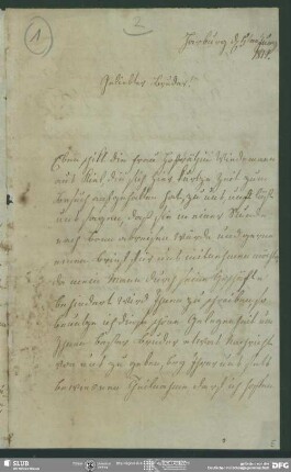 Eigenh. Brief von Charlotte Schlegel an August Wilhelm von Schlegel, Harburg, 05.06.1819