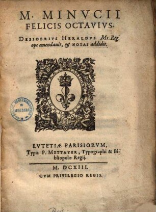 M. Minucii Felicis Octavius