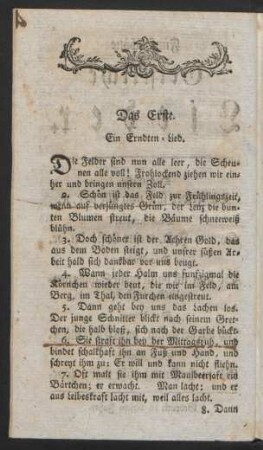 Das Erste. Ein Erndten=Lied.