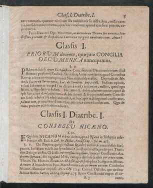 Classis I. Priorum duorum, quae iure Concilia Oecumenica nuncupamus.