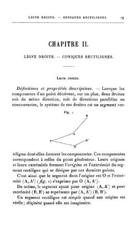 Chapitre II. Ligne Droite. - Coniques Rectilignes.