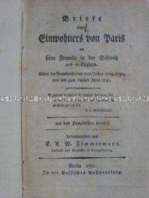 Briefe eines Einwohners von Paris