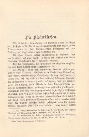 I. Die Klosterkirchen