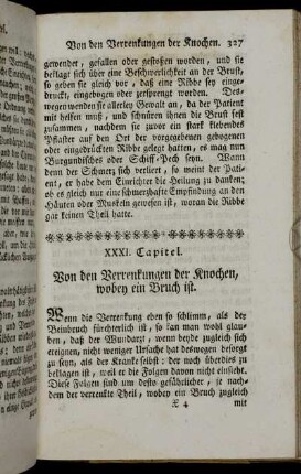 XXXI. Capitel. Von den Verrenkungen der Knochen, wobey ein Bruch ist.