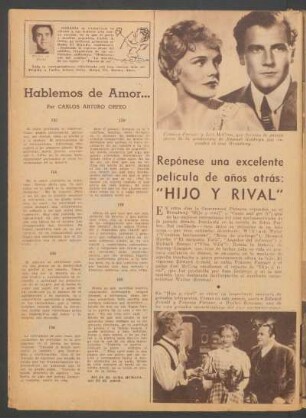 Repónese una excelente película de años atrás: "Hijo y rival"