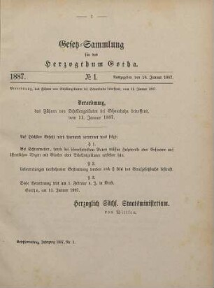 1887: Gesetzsammlung für das Herzogthum Gotha