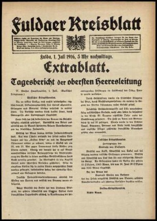 Ausgabe vom Samstag, den 01. Juli 1916.