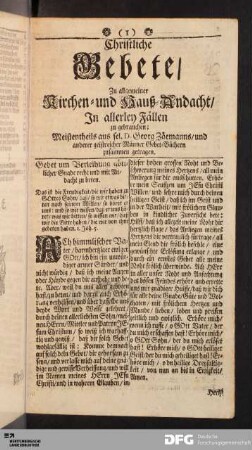 Christliche Gebete [...].