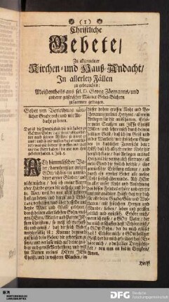 Christliche Gebete [...].