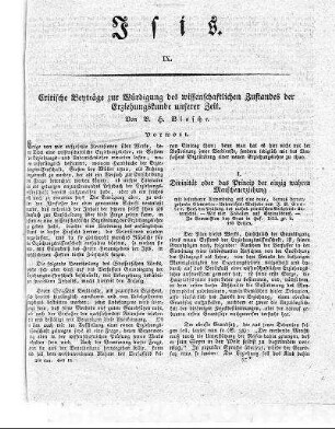 Critische Beyträge zur Würdigung des wissenschaftlichen Zustandes der Erziehungskunde unserer Zeit