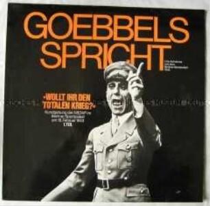 Rede von Joseph Goebbels im Berliner Sportpalast, Teil 1; Plattenhülle