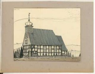 Dorfkirche im Gebirge Monatskonkurrenz Oktober 1914: Perspektivische Ansicht