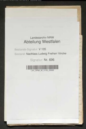 Gutachten Vinckes betr. Reform der preußischen Finanzverwaltung (eigenh. Entw. u. Abschr.)