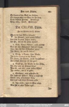 Der CXLVIII. Psalm.