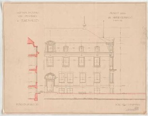 Thiersch, Friedrich von; München; Haus Pechmann - Ansicht, Schnitt