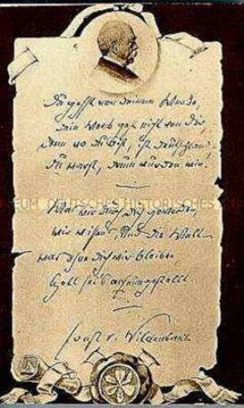 Postkarte zum Tode Bismarcks
