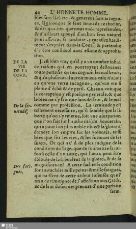De la vie de la cour