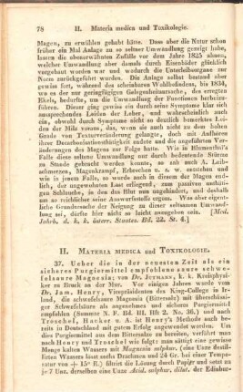 II. Materia medica und Toxikologie.