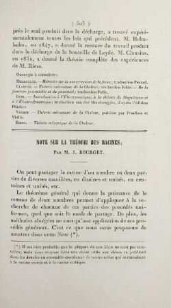 Note sur la théorie des racines.